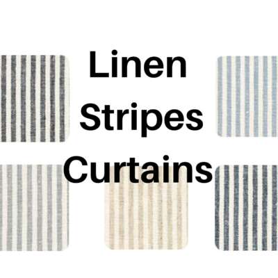 Custom curtains linen blend small stripes medium weight/custom striped linen cotton blinds / drapes